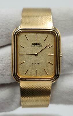 Seiko Lassale Men's Vintage Gold Tone w/ Mesh Band Quartz Dress