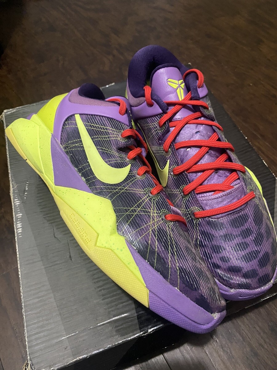 Nike Zoom Kobe VII 7 Cheetah Men's size 10.5 Grinch Christmas