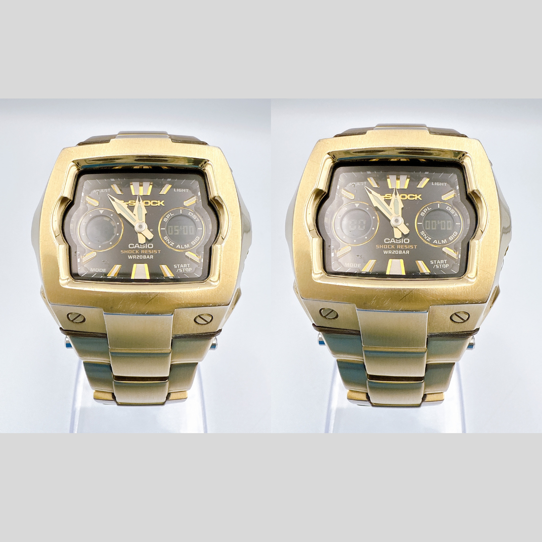 Casio G-Shock G-011 G-011BD Cube Gold Analog Digital Watch Vintage
