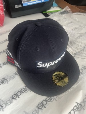 New Supreme Bones Box Logo New Era Blue 7 1/2 | eBay