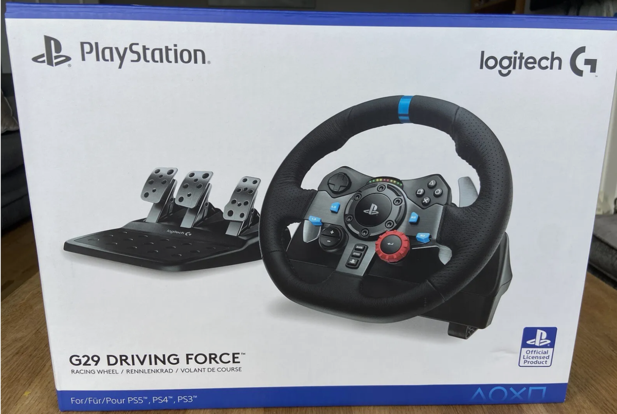 Logitech G29 Driving Force Racing Wheel and Floor Pedals for PS5