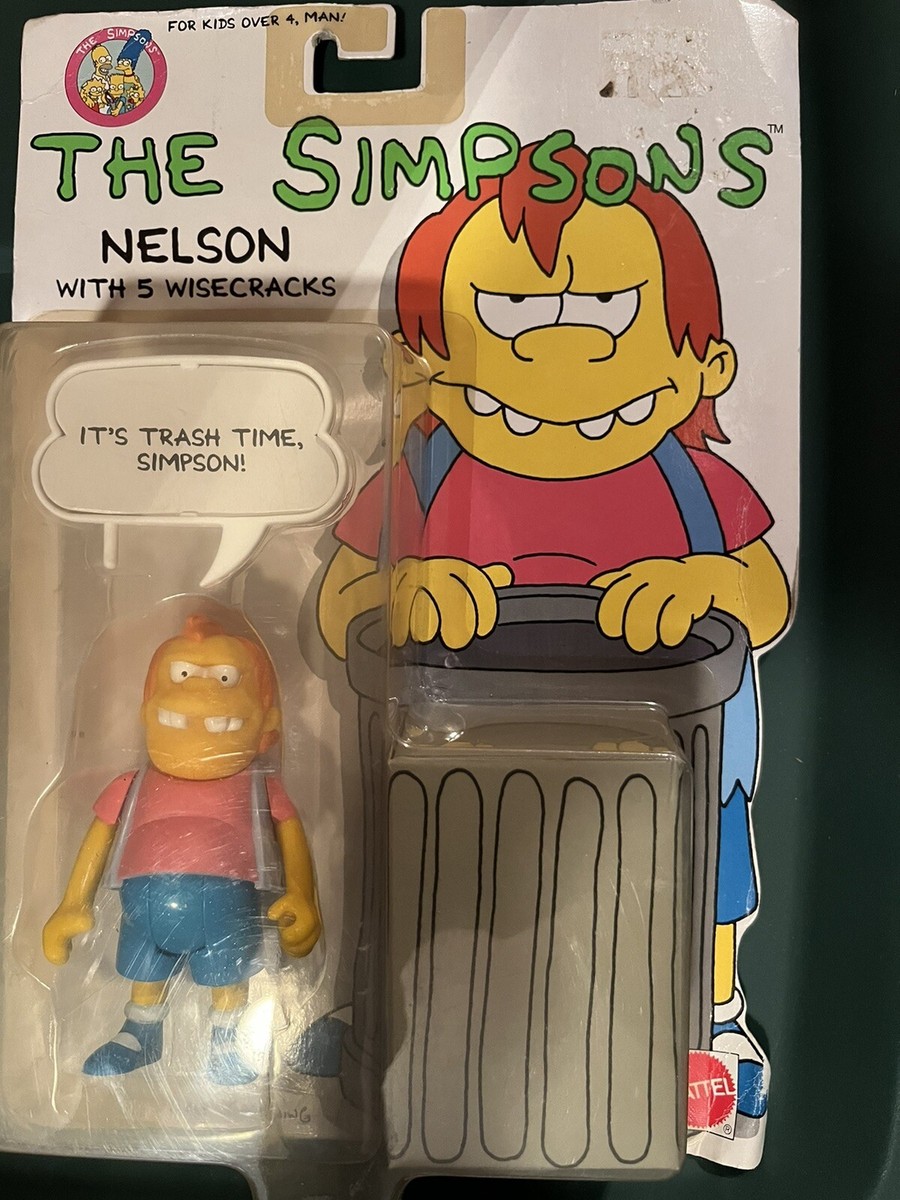 1990 New Mattel The Simpsons Nelson Action Figure Yellow Bubble