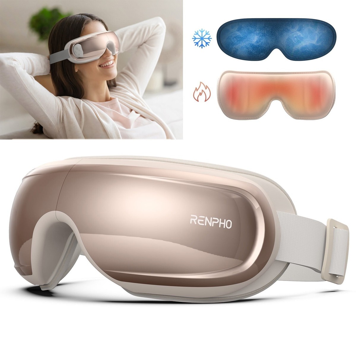 RENPHO Eye Massager with Heat & Cooling, Eyeris 3 Voice Control
