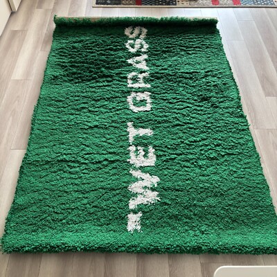 IKEA x VIRGIL ABLOH MARKERAD Wet Grass Rug GREEN×WHITE 133cm x