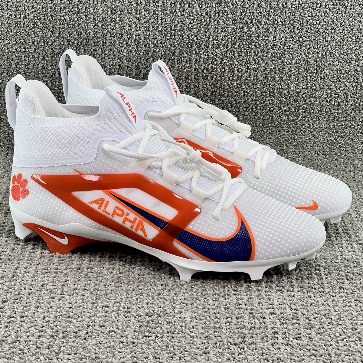 Nike Alpha Menace Elite 4 Clemson SMU PE Football Cleat HF3436-102