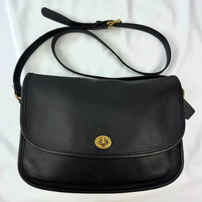 COACH Old Coach Shoulder Bag Crossbody Black Genuine leather 9790