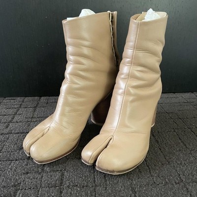 Maison Margiela Tabi Boots Champagne Beige Calfskin Leather Split