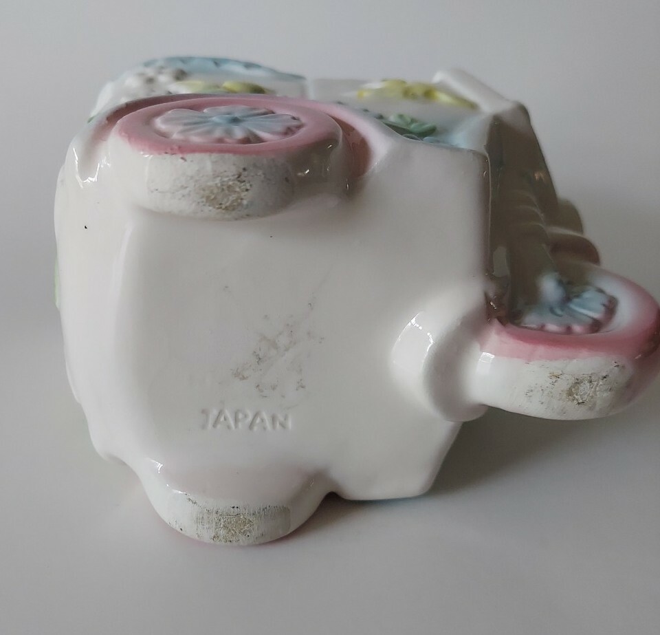 Vintage 1980's Blue 3 Wheeled Car Planter Baby Shower Nursery