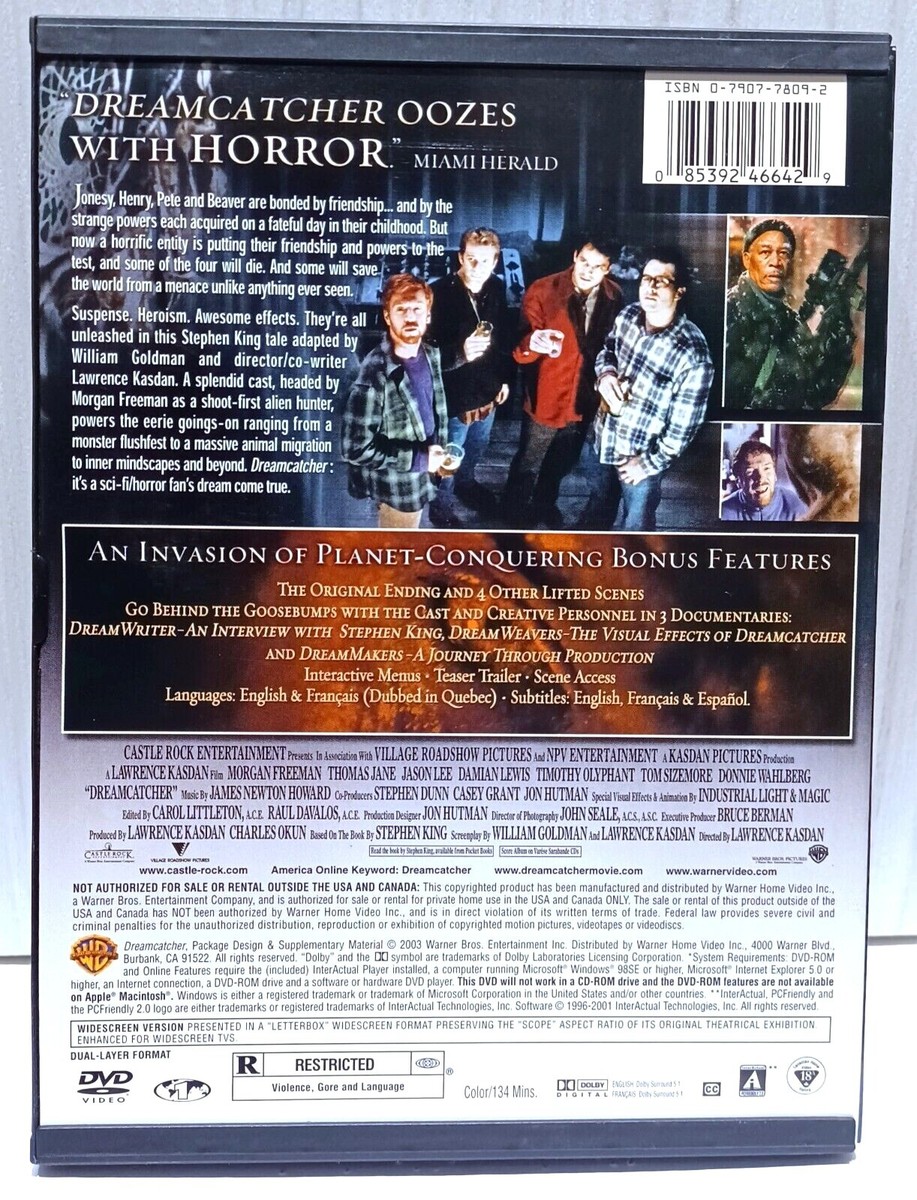 DREAMCATCHER DVD! Stephen King TIMOTHY OLYPHANT Aliens! MORGAN