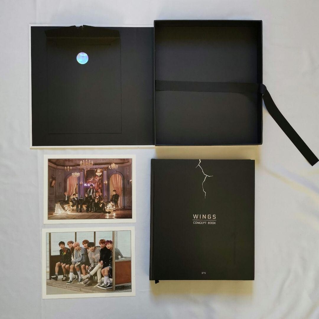 BTS WINGS CONCEPT BOOK Official Photo Book Photo Card Out Box KPop