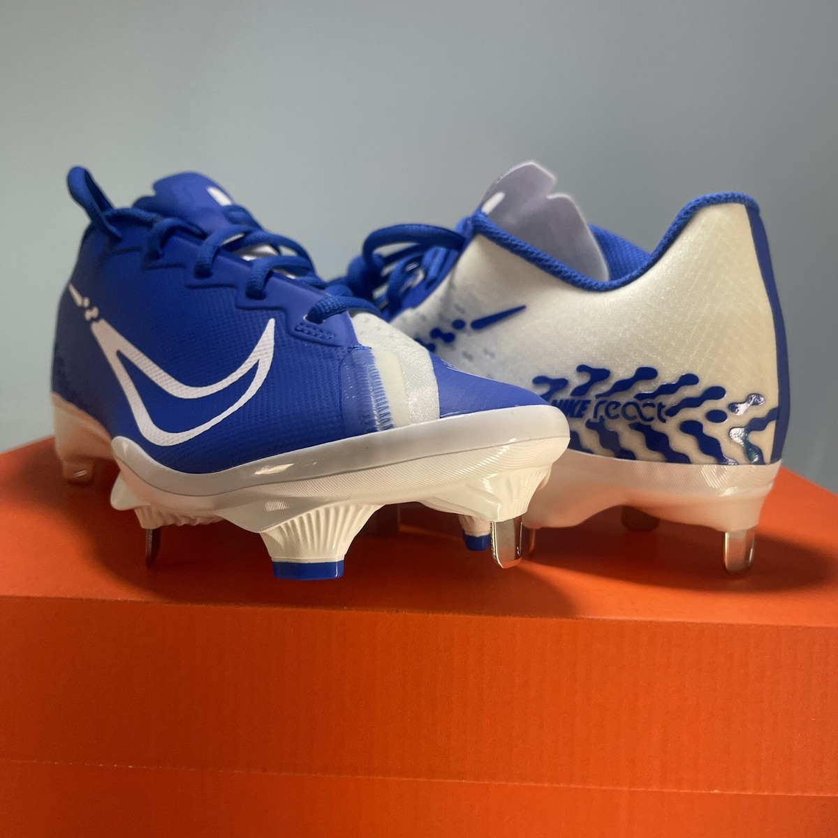 7 Nike React Vapor Ultrafly Elite 4 Game Royal White Cleats DA0701