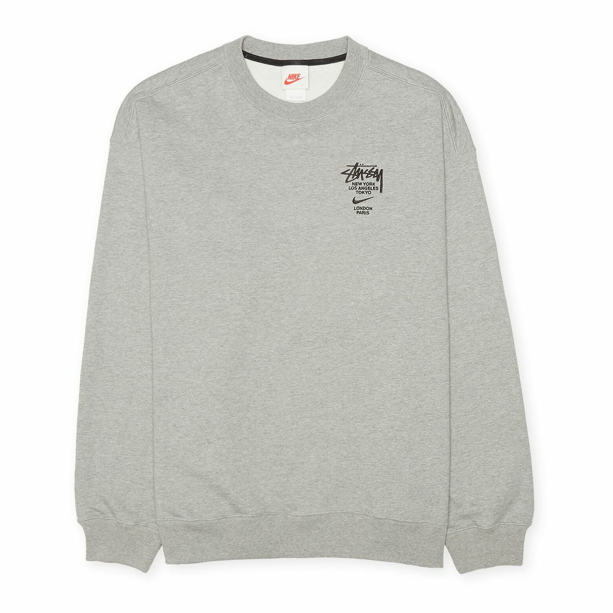 Nike x Stussy International Crewneck Fleece Sweatshirt, Size L