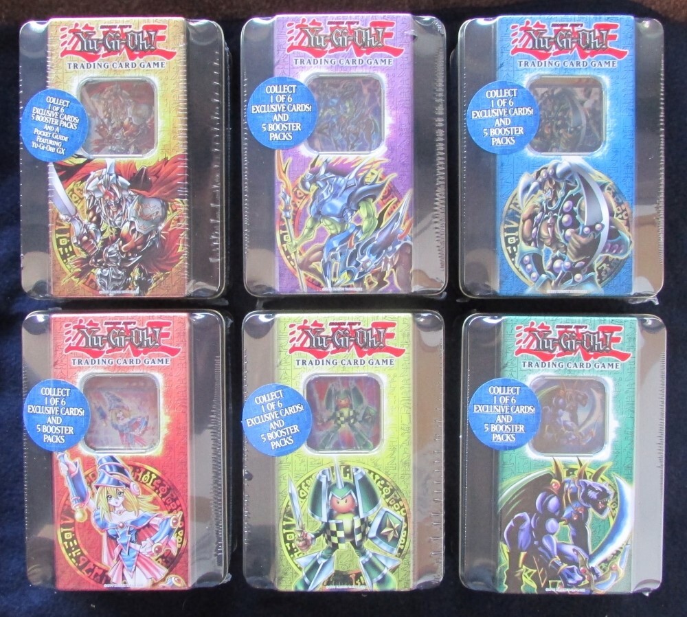 YUGIOH 2005 COLLECTOR TINS 6 TINS CONTAIN 5 PCKS 1 EXCLUSIVE CARD
