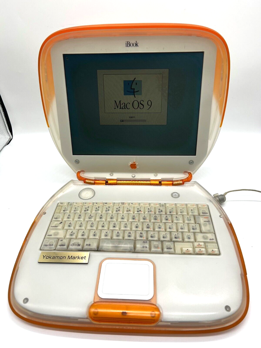 Vintage Apple Tangerine Clamshell iBook G3 300mhz Orange AC100V