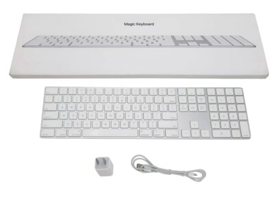 Apple A1843 Magic Keyboard MQ052LL/A w/Box Charging Cable Wall