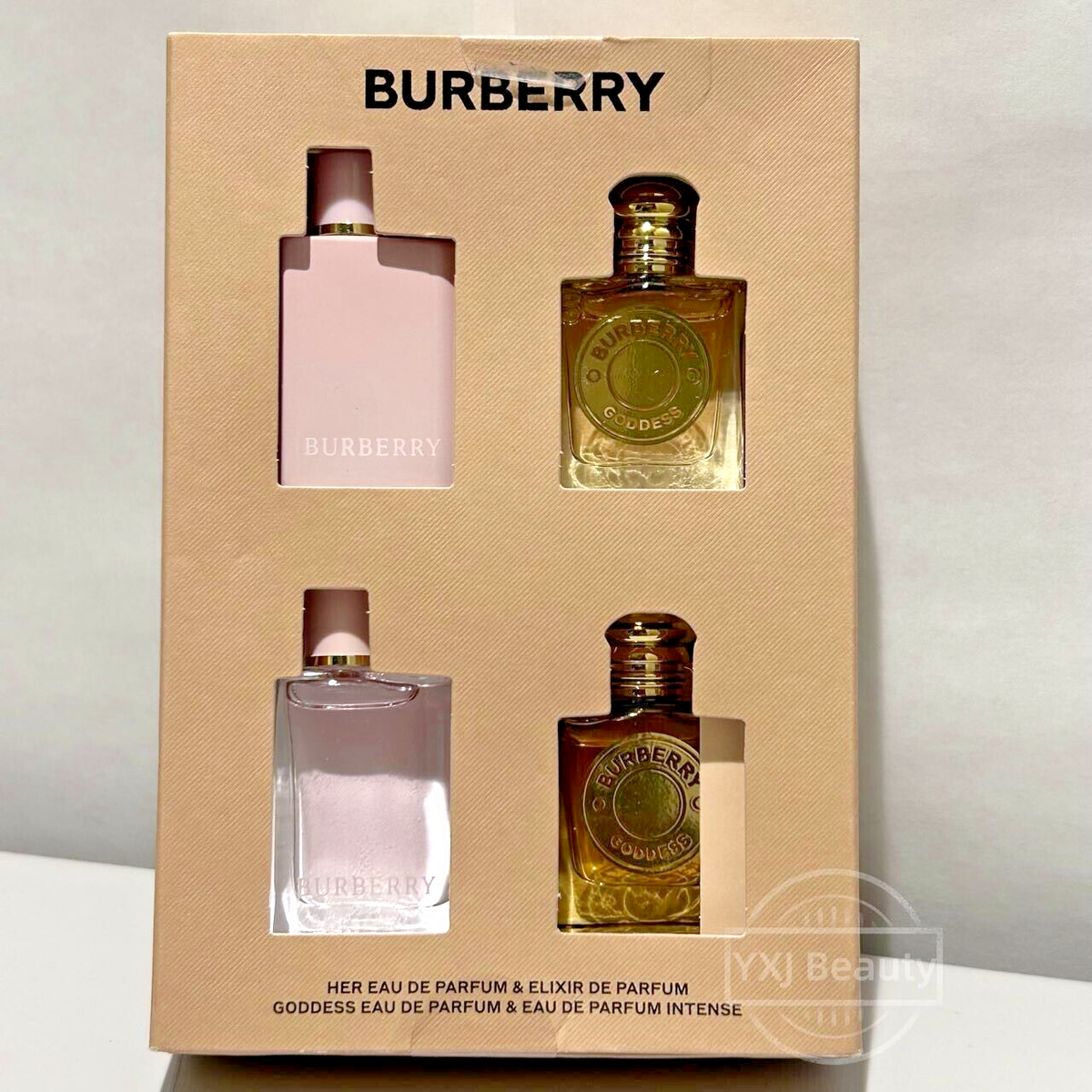 New 4PCS Burberry Her & Goddess EDP Perfume Splash Mini Set (4x 5