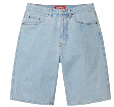 Supreme Baggy Denim Shorts SS24 Washed Indigo Size 32 Jorts New