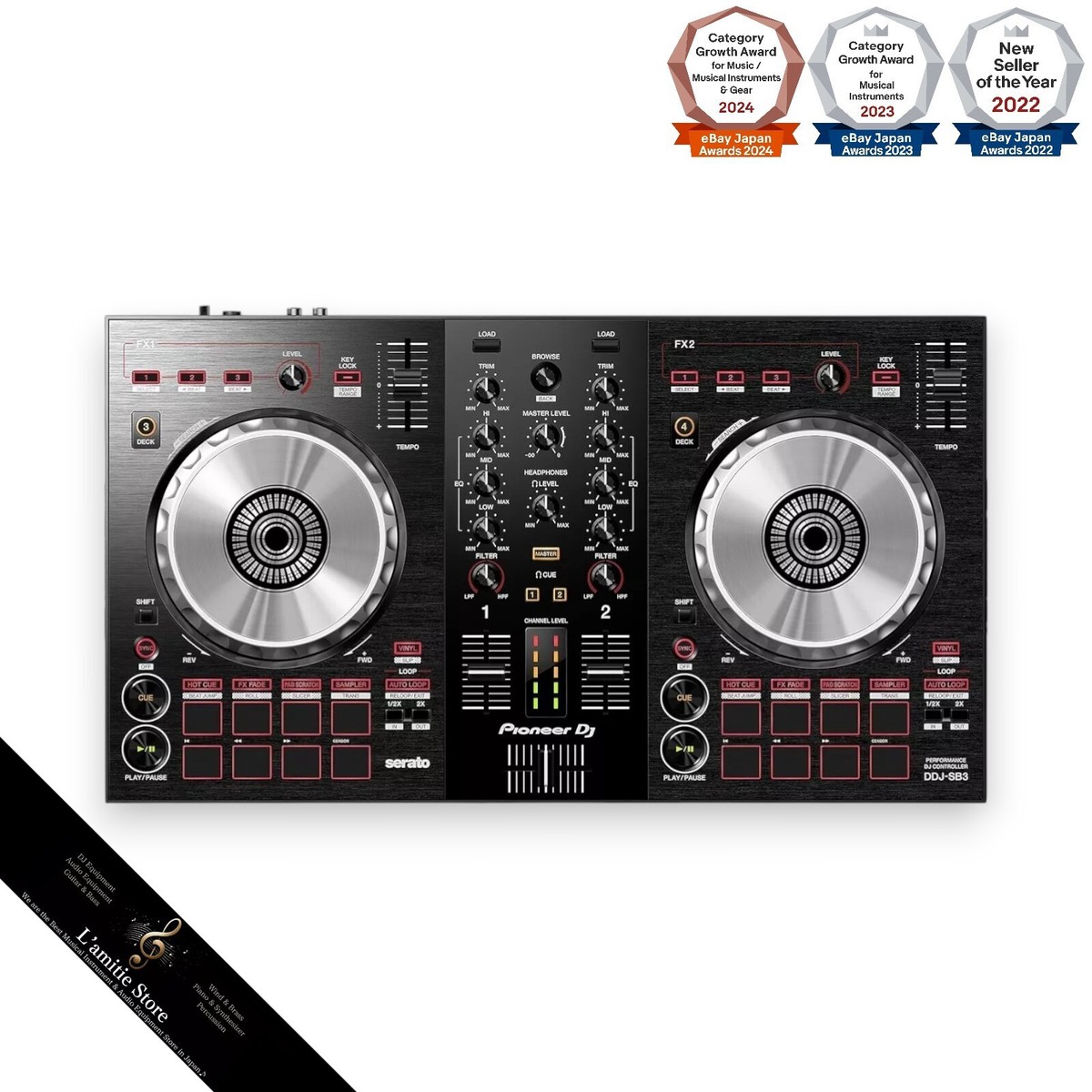 Pioneer DJ DDJ-SB3 DJ Controller SERATO LITE Japan DDJSB3 Black