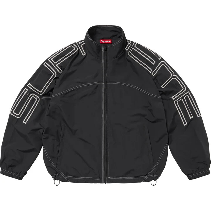 Supreme Spellout Embroidered Track Jacket Black | eBay