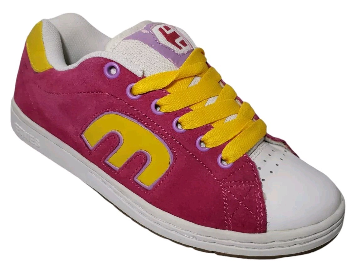 VTG Etnies Callicut Y2K Puffy Thick White Pnk Leather Skater