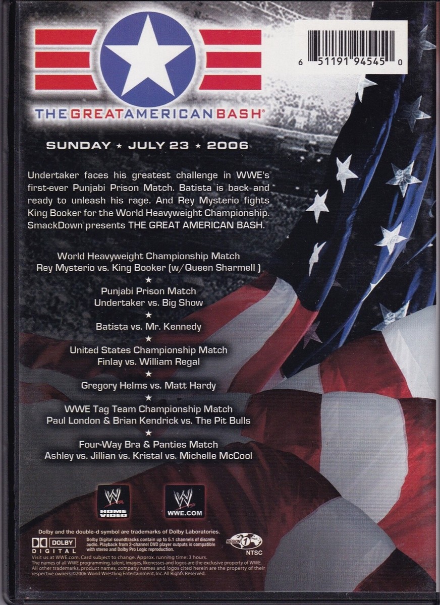WWE Great American Bash 2006 DVD Wrestling Rey Mysterio Undertaker