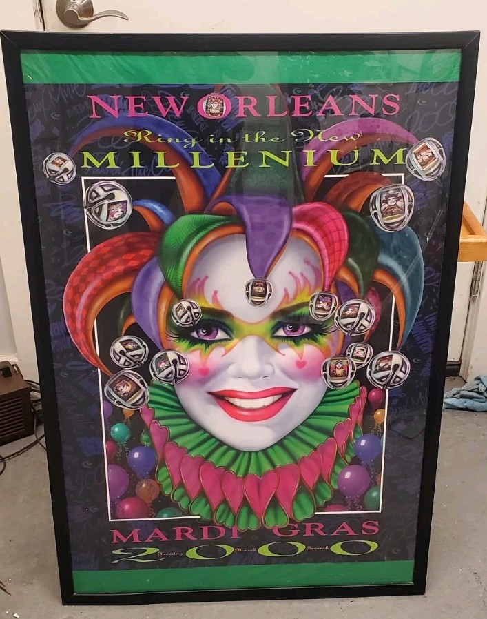 Vintage Original NEW ORLEANS MILLENIUM 2000 MARDI GRAS Poster