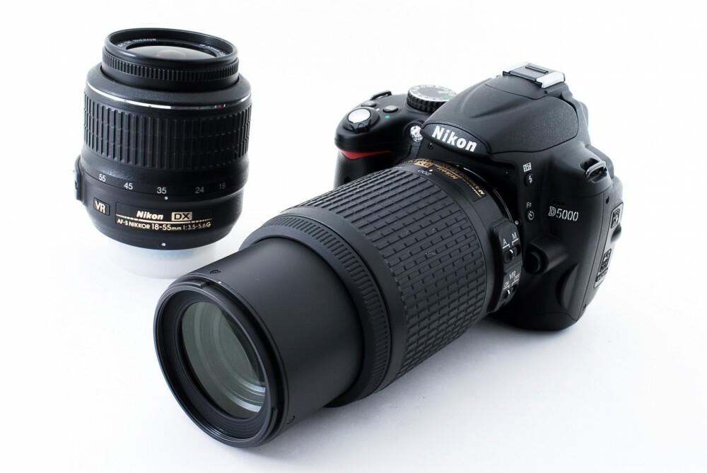 Nikon D5000 12.3MP 18-55/55-200mm Lens Set [Exc+++] w/8GB SD Card