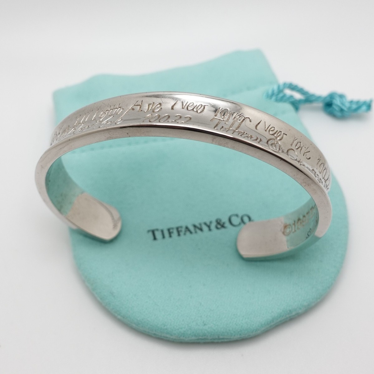 1997 Tiffany & Co. Notes Sterling Silver Fifth Ave Concave Cuff