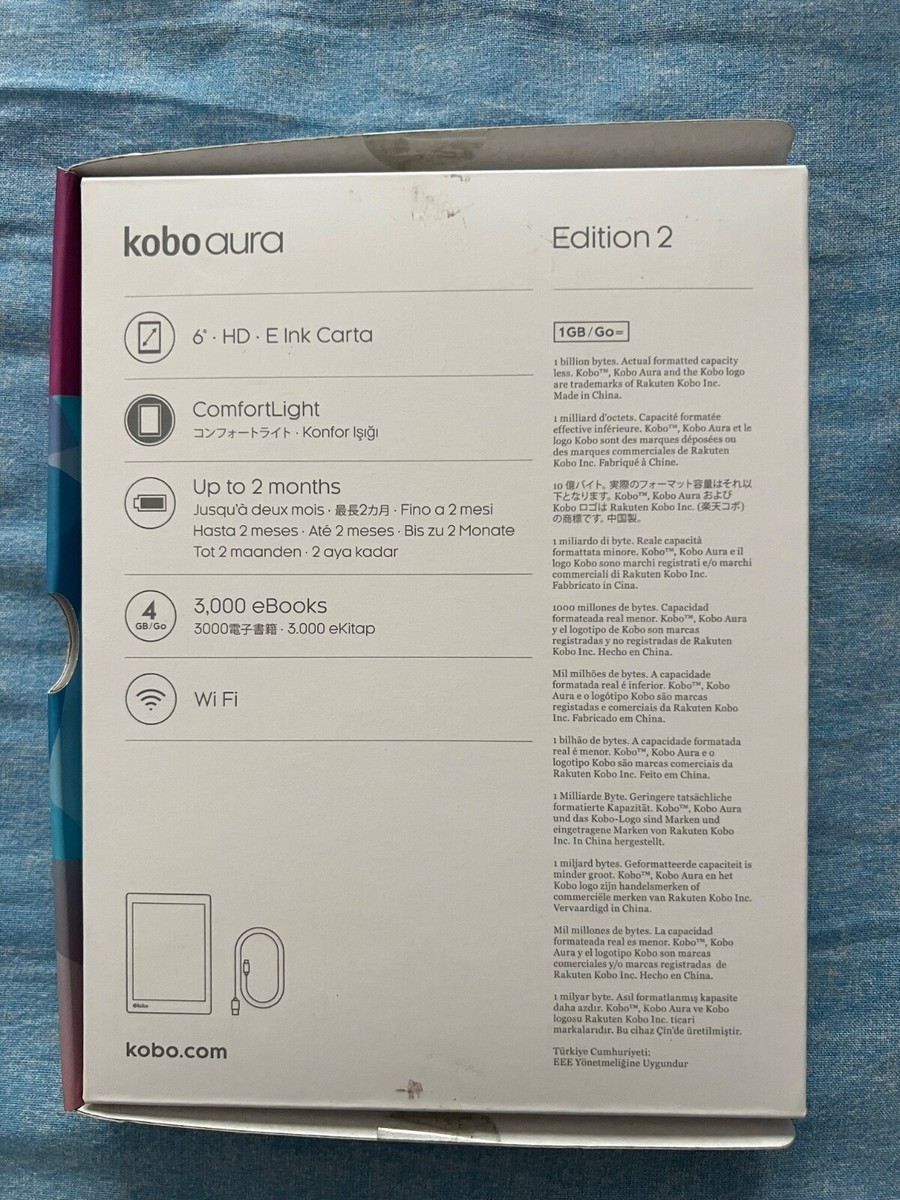 Kobo Aura H2O Edition 2 8GB, Wi-Fi Lettore E-book, 6.8'' - Nero