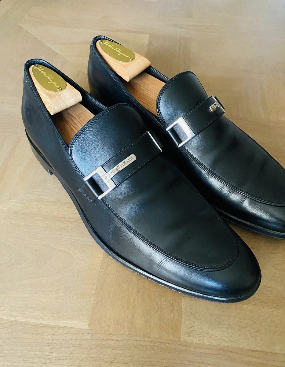 ERMENEGILDO Zegna Slip on Dress Loafers Gancini Leather Sz US 9