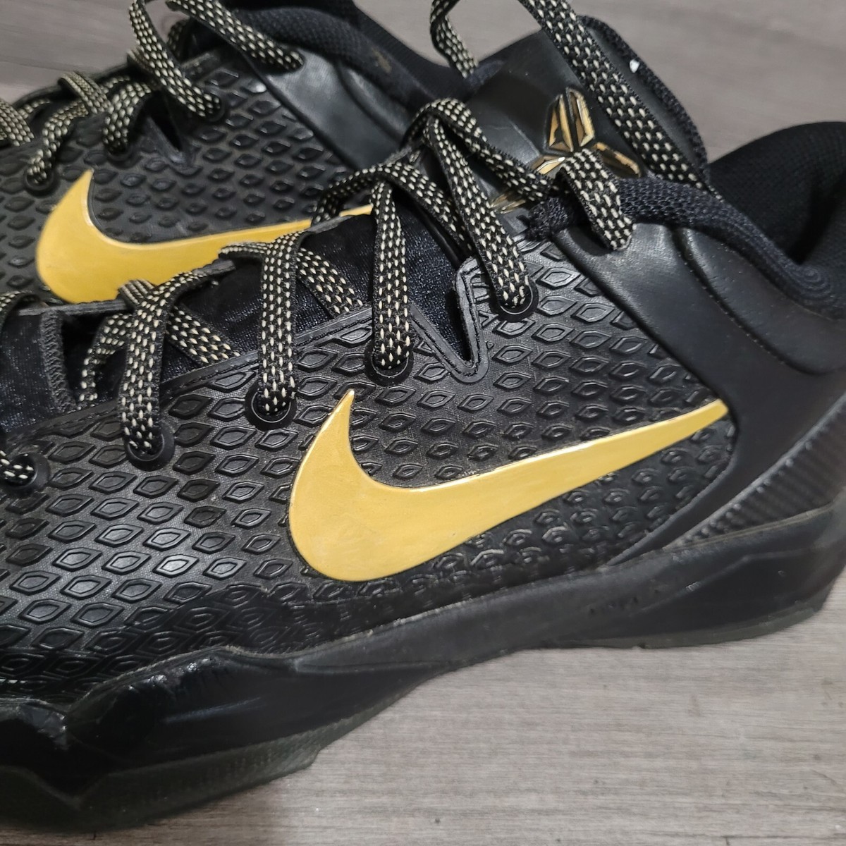 Nike Kobe VII 7 System Elite Home Men's Size 9.5 Black Gold