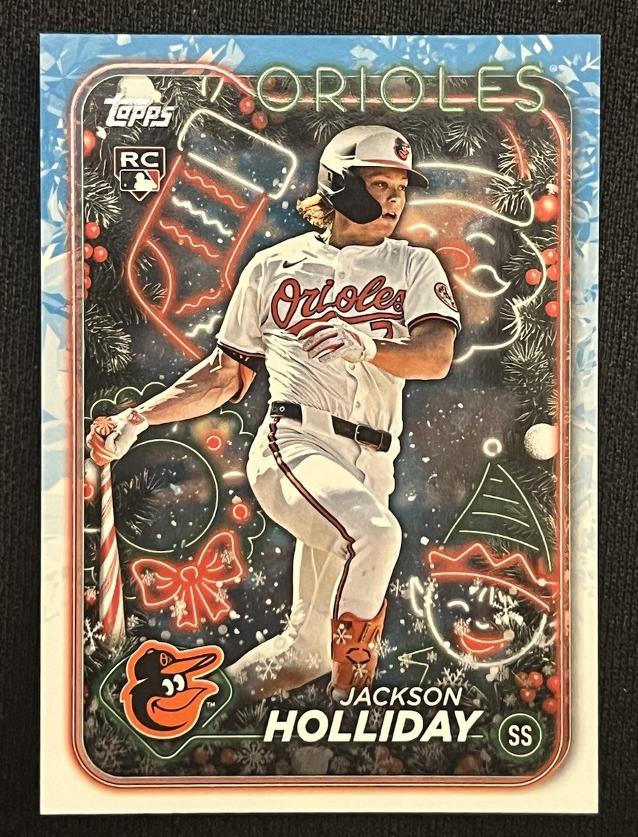 2024 Topps Holiday - Jackson Holliday #H50 - Candy Cane Bat Image