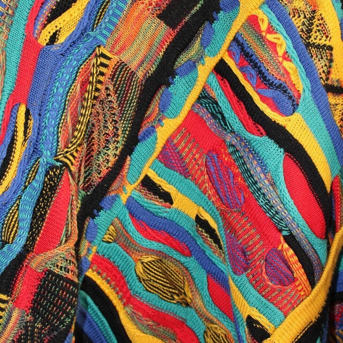 Vintage Tundra Canada Sweater 3D Colorful Textured Cosby Biggie