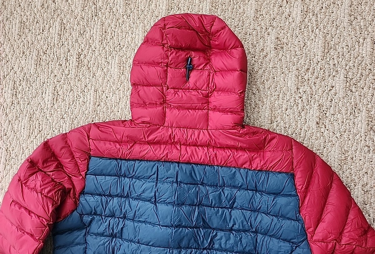 New Patagonia Jacket Down Sweater Hoody 2XL XXL Tidepool Blue Red