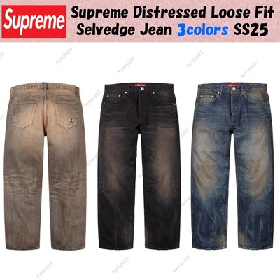 Supreme Distressed Loose Fit Selvedge Jean 3colors SS25 | eBay UK