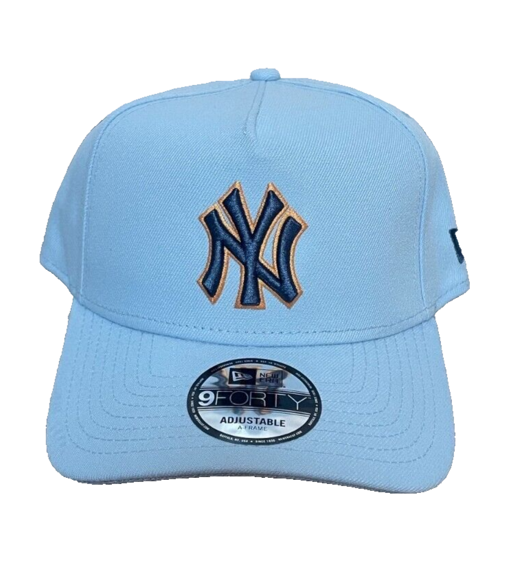 New York Yankees Hat Baby Blue New Era 9Forty Adjustable A-Frame