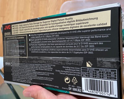 JVC DF300 D-VHS NEW SEALED Digital VHS Video Tape 300 min Sealed