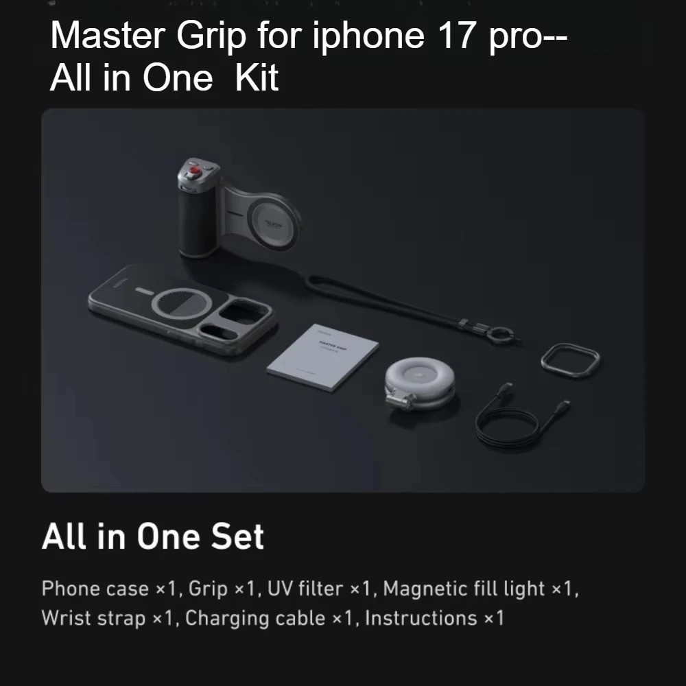 TELESIN Master Grip Kit for iPhone 17 Pro Max Magnetic Phone