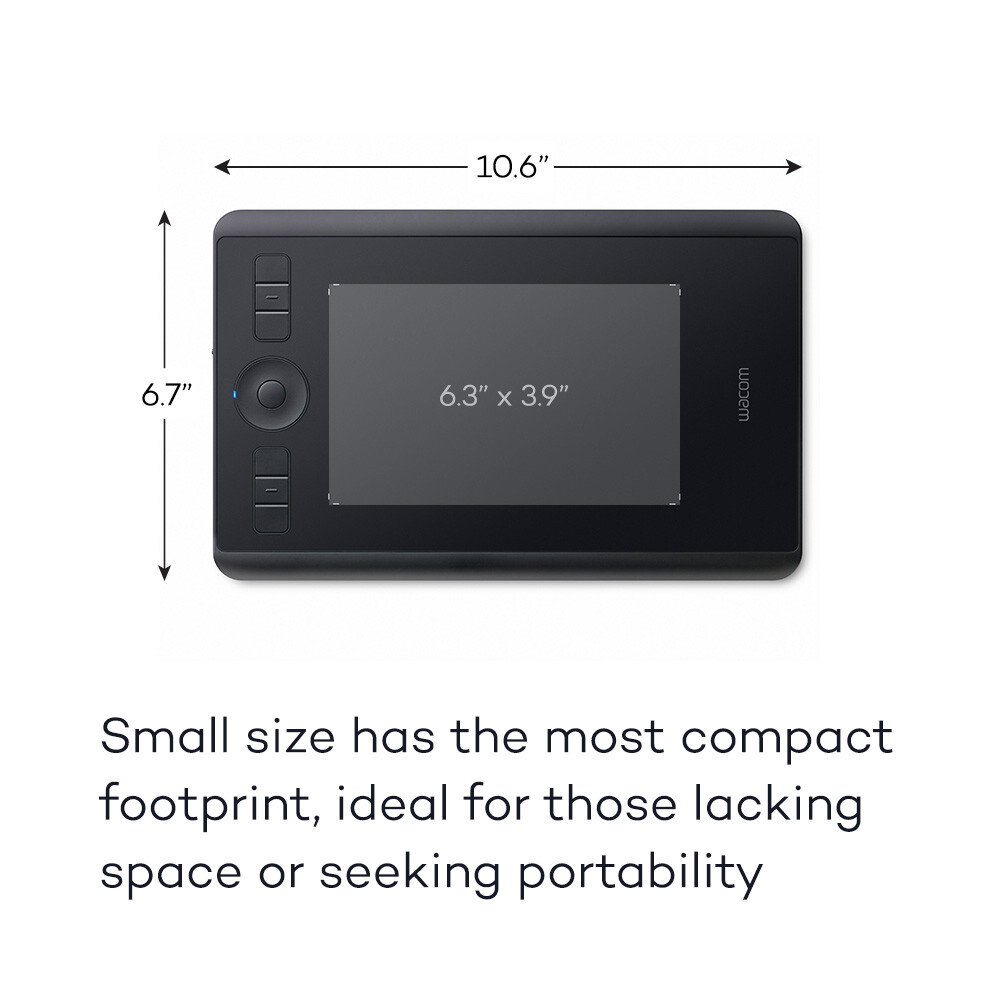 Wacom Intuos Pro Small Digital Graphic Drawing Tablet, SHPTH460K0A