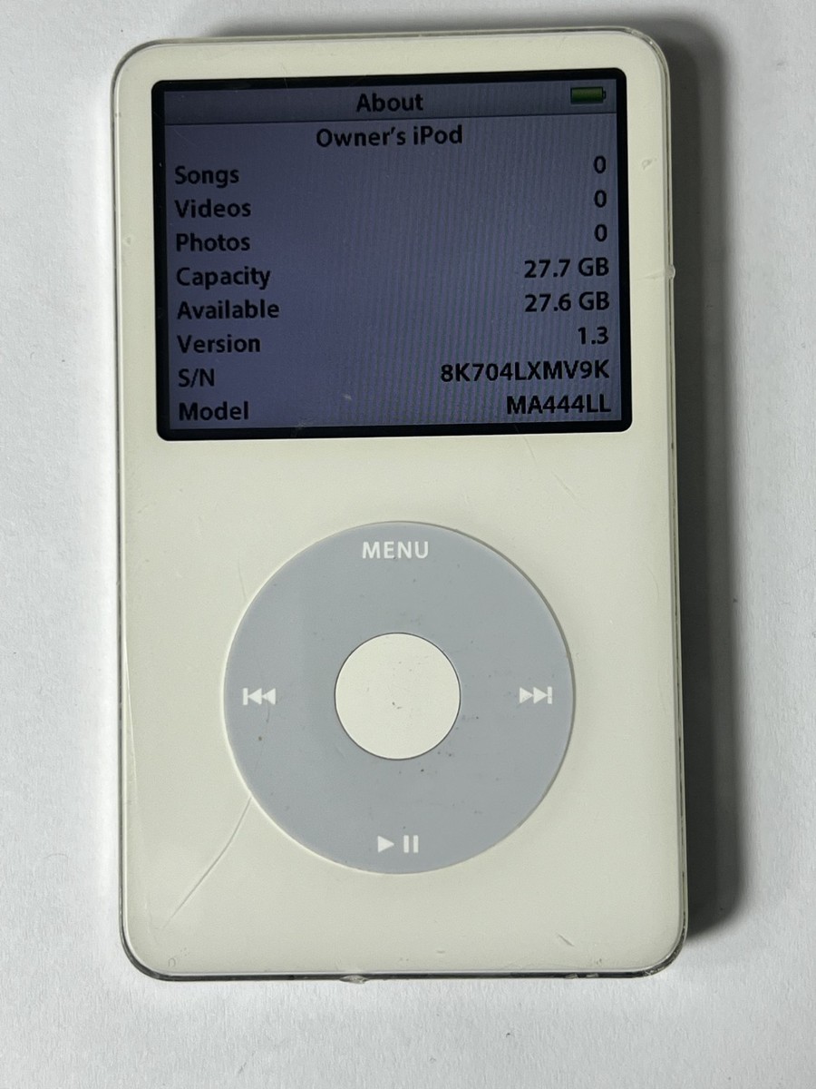 Apple iPod Video Classic 5.5 Gen White 30GB MA444LL - A1136 Tested