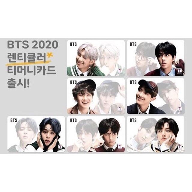BTS - CU 2ND T-MONEY 2020 LENTICULAR KOREA TRANSPORTATION CARD V