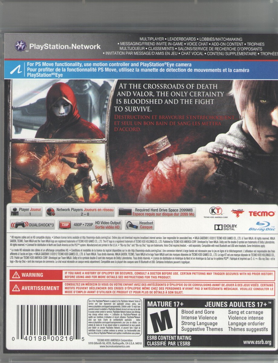 Ninja Gaiden 3 for PlayStation 3™ 40198002165| eBay