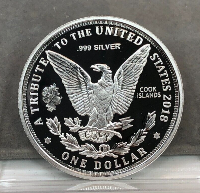 1964 Morgan Cook Islands One Dollar .999 Silver Token Medal ~ 15.5