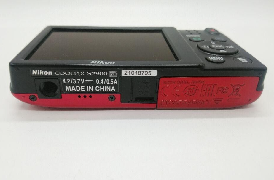 Nikon Coolpix S2900 5x 20.1MP Compact Digital Camera Red Used From