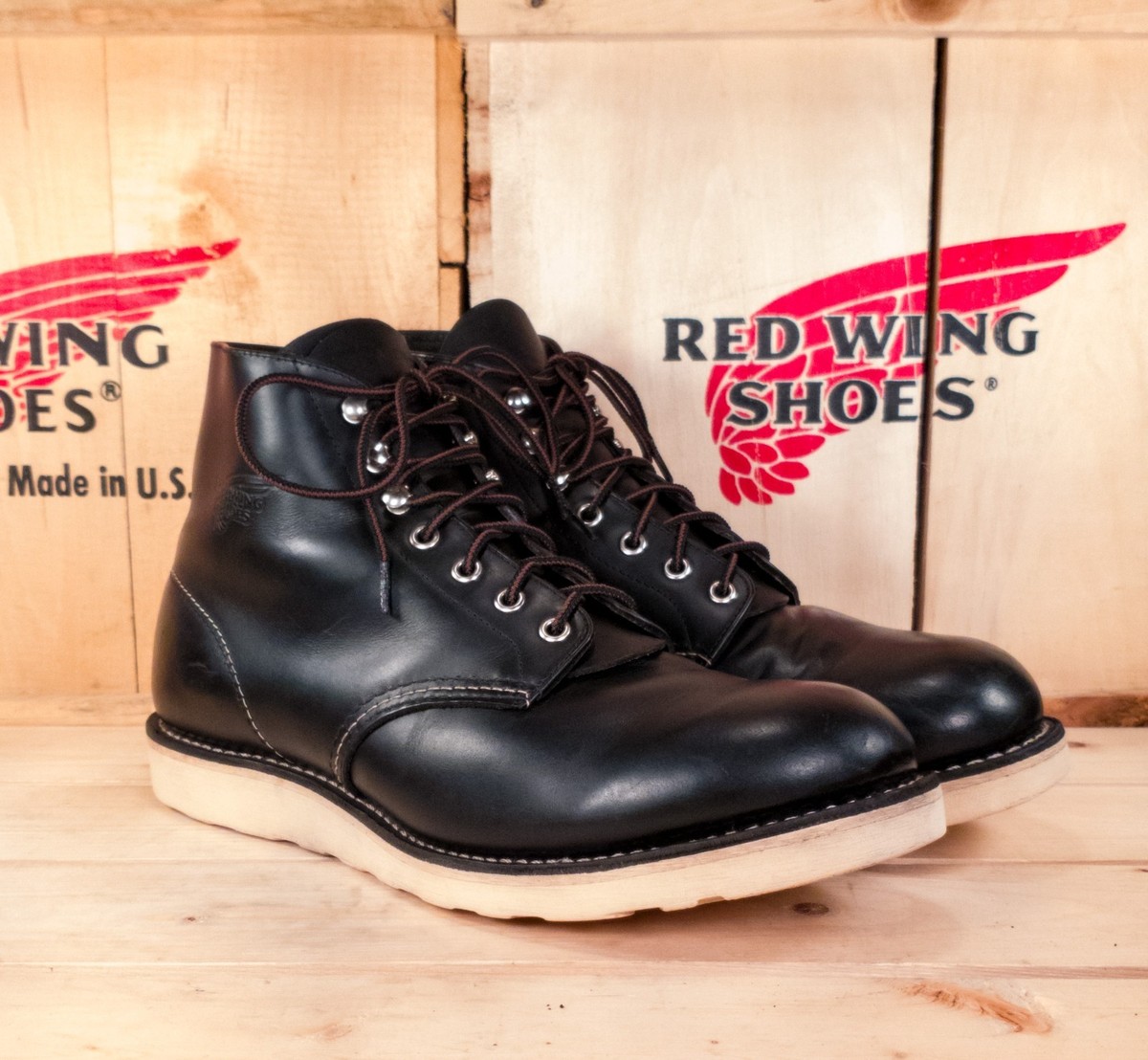 Red Wing 8165 Black Chrome Boots Size 11 Wide (Soft Toe) (USA