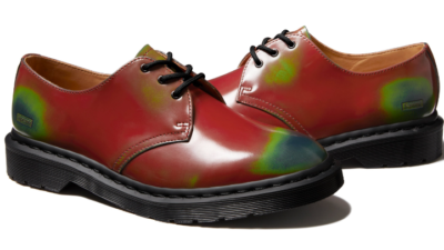 Supreme Dr. Martens 1461 3 Eye Shoe Wear Away Pack Red Leather Rub