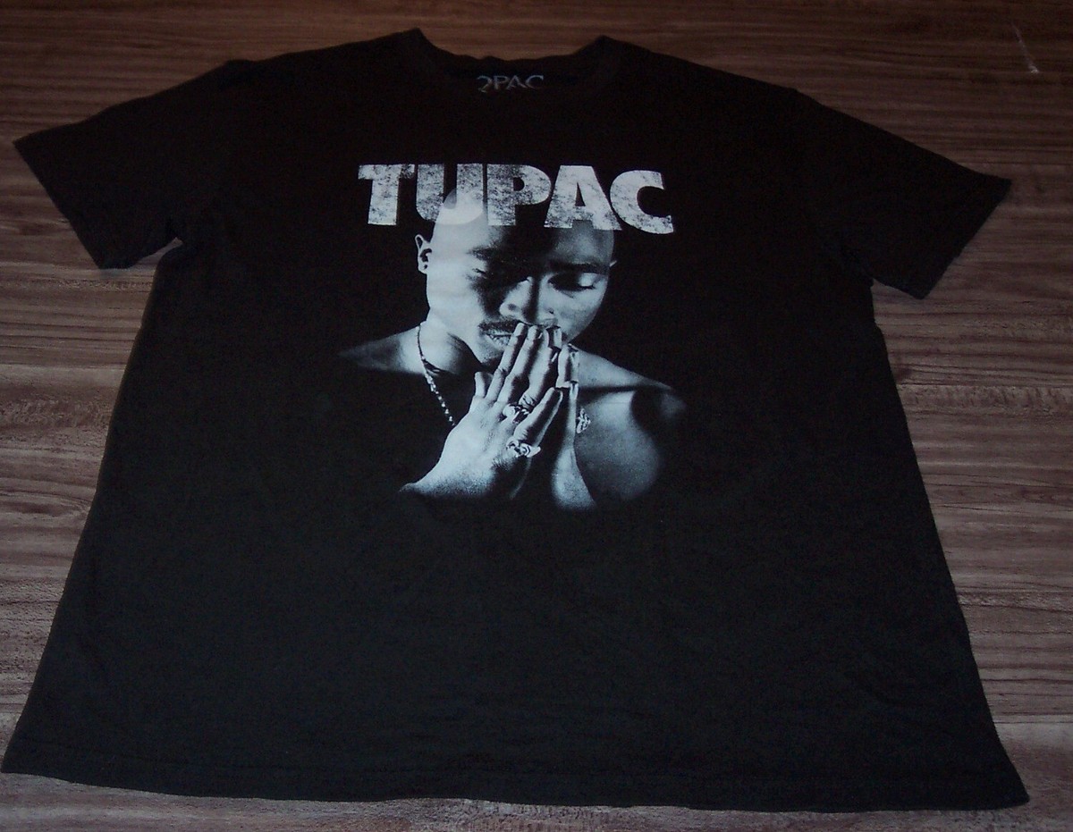 2PAC TUPAC SHAKUR PRAYING T-Shirt Black Mens LARGE | eBay