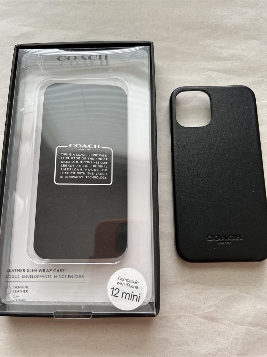 Coach Leather Slim Protective Case for iPhone 12 Mini (5.4”) Black