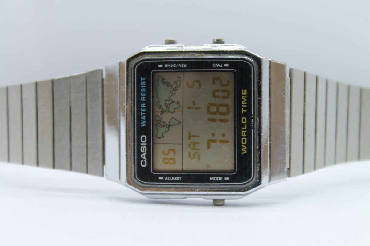 RARE CASIO WORLD TIME 643 A300U CHRONO ALARM DIGITAL VTG QUARTZ