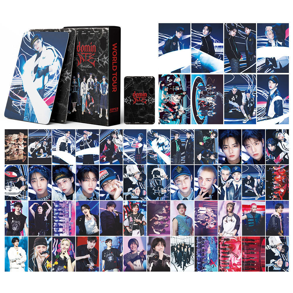 55pcs Set Kpop Stray Kids DominATE World Tour Lomo Cards